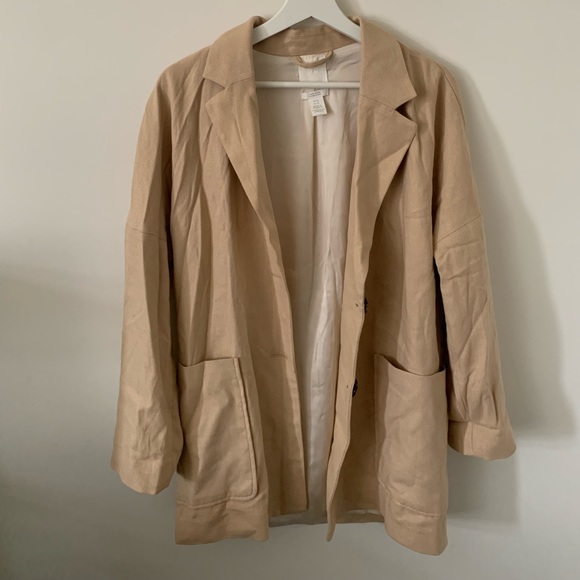 H&M LINEN BLEND BLAZER - Picture 2 of 4